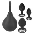 Black Velvets - set plug anal - 4 piese - silicon negru