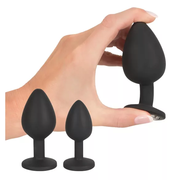 Black Velvets - set de dopuri anale (4 piese, negru)