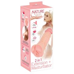   Nature Skin - 2in1 vagin artificial și extensie pentru penis (natural)