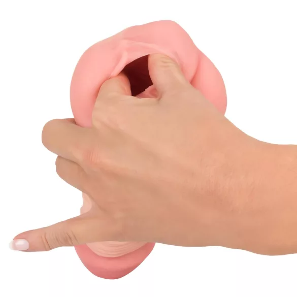 Nature Skin - vagin artificial și husă penis 2în1 - silicon bej