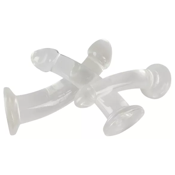 Crystal Clear - set dildo anal cu gland - 3 piese - transparent