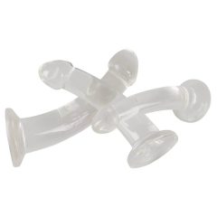   Crystal Clear - set de dildo-uri anale cu cap de penis - 3 piese (transparent)
