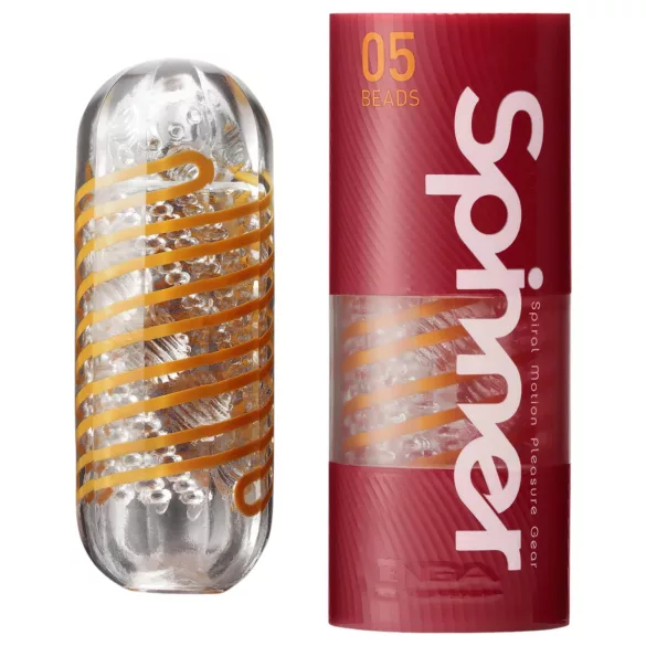 TENGA Spinner Beads - masturbator bărbați - canal texturat - transparent