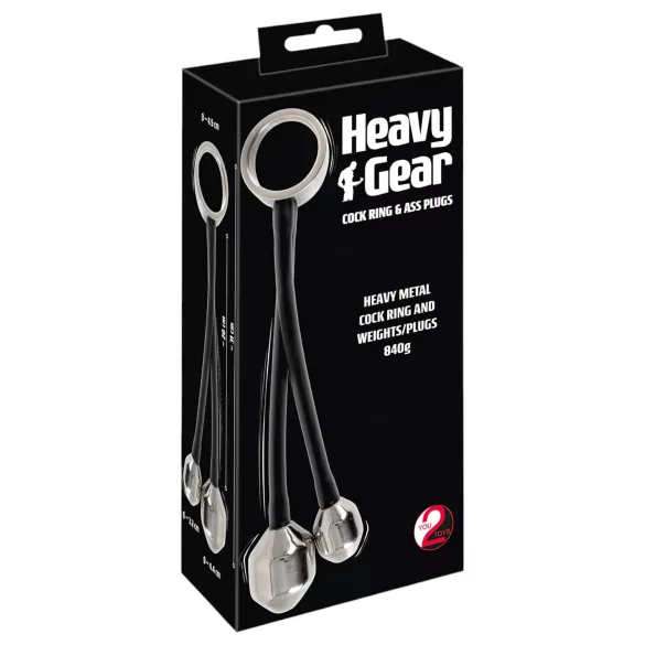 You2Toys - inel penian cu greutate anală - silicon negru
