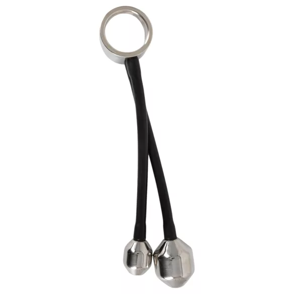 You2Toys - inel penian cu greutate anală - silicon negru