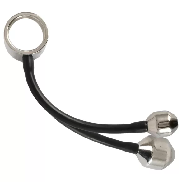 You2Toys - inel penian cu greutate anală - silicon negru