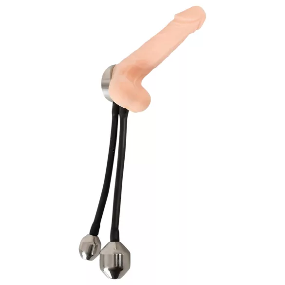 You2Toys - inel penian cu greutate anală - silicon negru