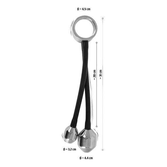 You2Toys - inel penian cu greutate anală - silicon negru
