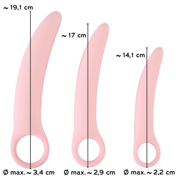 SMILE - Set dilatatoare vaginale - 3 piese - silicon roz
