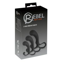 Rebel - Set de 3 dildo-uri pentru prostată (negru)