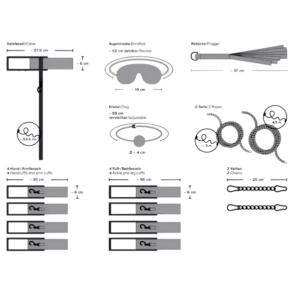 You2Toys Bondage Board 2.0 - set pat pliabil pentru legături