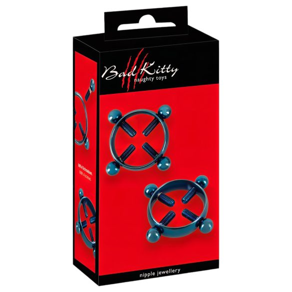 Bad Kitty - bijuterie senzuală albastră pentru sfarcuri (cerc)