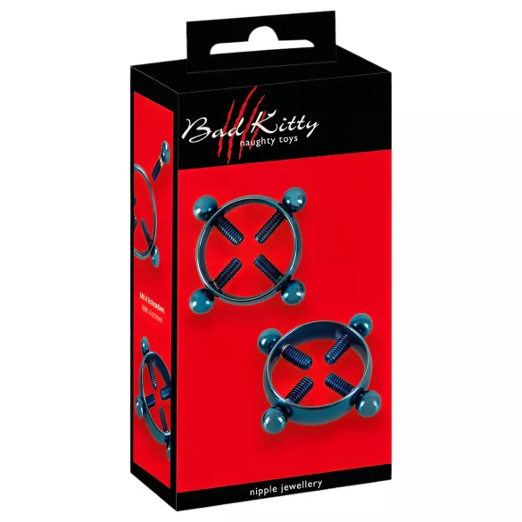 Bad Kitty - piercing sfârcuri cu spirală - albastru