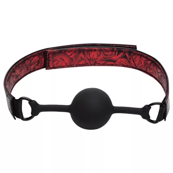 Fifty Shades of Grey - dop pentru gură piele ajustabil negru-roșu