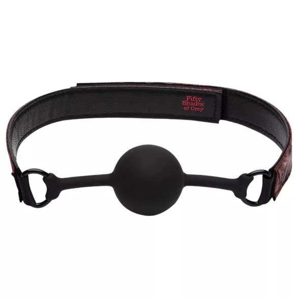 Fifty Shades of Grey - dop pentru gură piele ajustabil negru-roșu