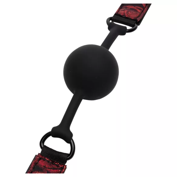Fifty Shades of Grey - dop pentru gură piele ajustabil negru-roșu