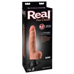   Real Feel Deluxe No.6 - Vibrator realist cu testicule (natural)
