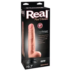   Real Feel Deluxe No.7 - vibratoare realist cu testicule - silicon bej