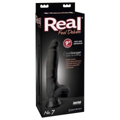   Real Feel Deluxe No.7 - Vibrator realistic cu testicule (negru)