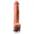 Real Feel Deluxe No.12 - vibrator realist cu testicule - silicon - culoare natur