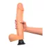 Real Feel Deluxe No.12 - vibrator realist cu testicule - silicon - culoare natur