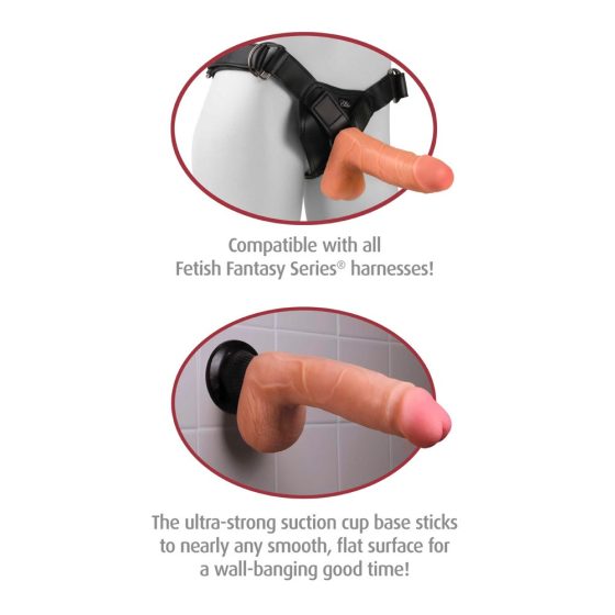 Real Feel Deluxe Nr.12 - vibrator realist cu testicule (natural)