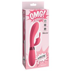   OMG Selfie - vibrator impermeabil pentru punctul G, cu stimulator de clitoris (roz)