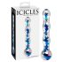 Icicles Nr. 08 - Dildo de Sticlă cu Două Capete Ondulate (Transparent-Albastru)