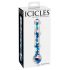 Icicles Nr. 08 - Dildo de Sticlă cu Două Capete Ondulate (Transparent-Albastru)