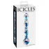 Icicles No. 08 - dildo din sticlă dublu, ondulat - transparent/albastru