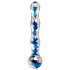 Icicles No. 08 - dildo din sticlă dublu, ondulat - transparent/albastru
