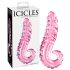Sticlă cu nervuri Icicles No. 24 - dildo elegant (roz)