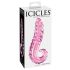 Sticlă cu nervuri Icicles No. 24 - dildo elegant (roz)