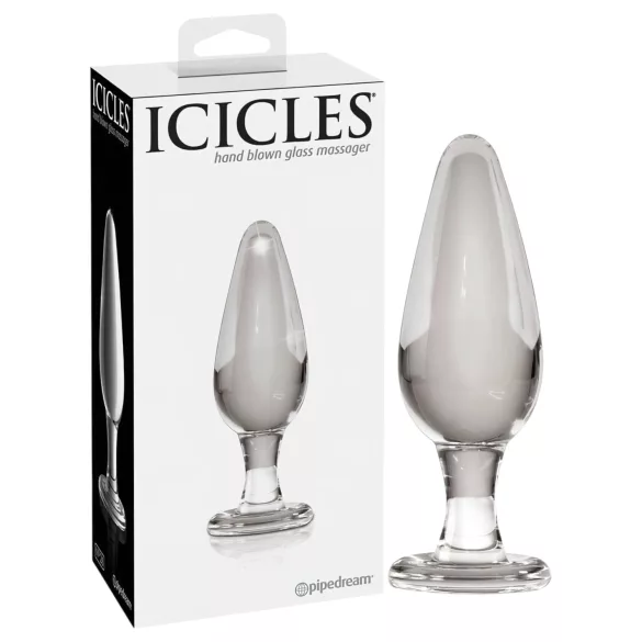 Icicles Nr. 26 - dop anal conic din sticlă (transparent)