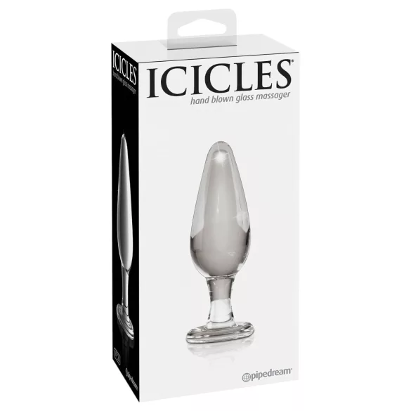 Icicles Nr. 26 - dop anal conic din sticlă (transparent)