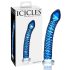 Icicles Nr. 29 - dildo de sticlă spirală, pentru bărbați (albastru)