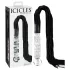 Icicles No. 38 - dildou din sticlă transparentă și bici din piele - negru