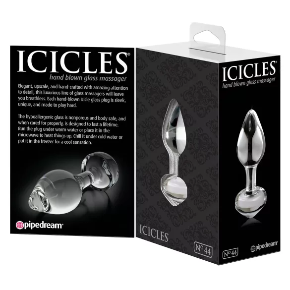 Icicles No. 44 - dop anal conic - sticlă transparentă