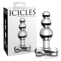 Icicles No. 47 - dop anal cu 3 bile - sticlă transparentă