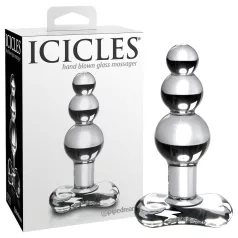 Icicles No. 47 - dop anal cu 3 bile - sticlă transparentă