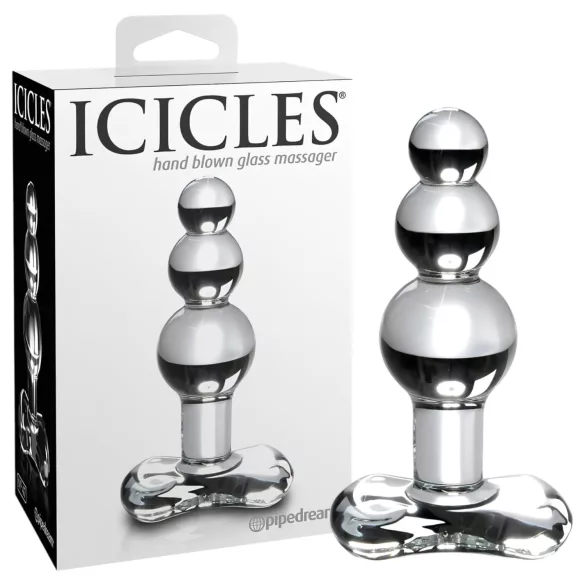 Icicles No. 47 - dop anal cu 3 bile - sticlă transparentă