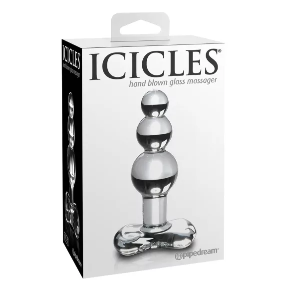 Icicles No. 47 - dop anal cu 3 bile - sticlă transparentă