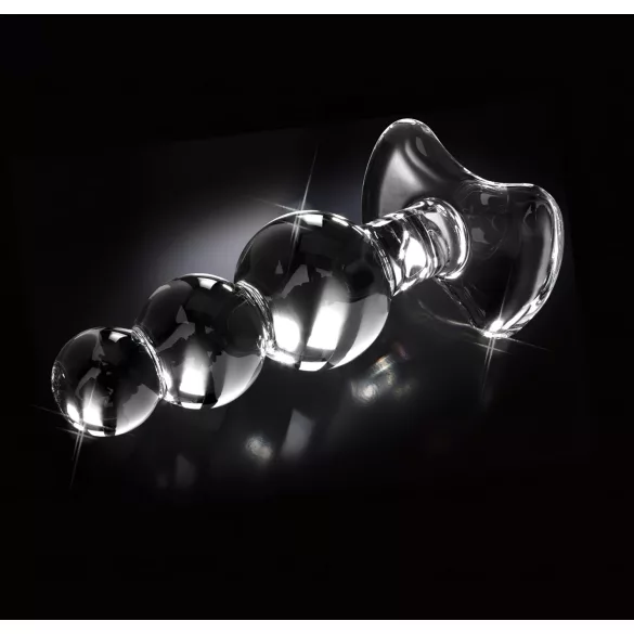 Icicles No. 47 - dop anal cu 3 bile - sticlă transparentă