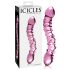 Icicles No. 55 - dildo din sticlă cu două capete pentru punctul G (roz)