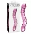 Icicles No. 55 - dildo dublu capăt - stimulare punct G - sticlă roz