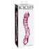 Icicles No. 55 - dildo din sticlă cu două capete pentru punctul G (roz)