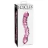 Icicles No. 55 - dildo dublu capăt - stimulare punct G - sticlă roz