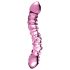 Icicles No. 55 - dildo din sticlă cu două capete pentru punctul G (roz)