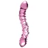 Icicles No. 55 - dildo dublu capăt - stimulare punct G - sticlă roz