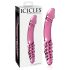 Icicles Nr. 57 - Dildo cu Două Capete din Sticlă, Roz (formă de penis)